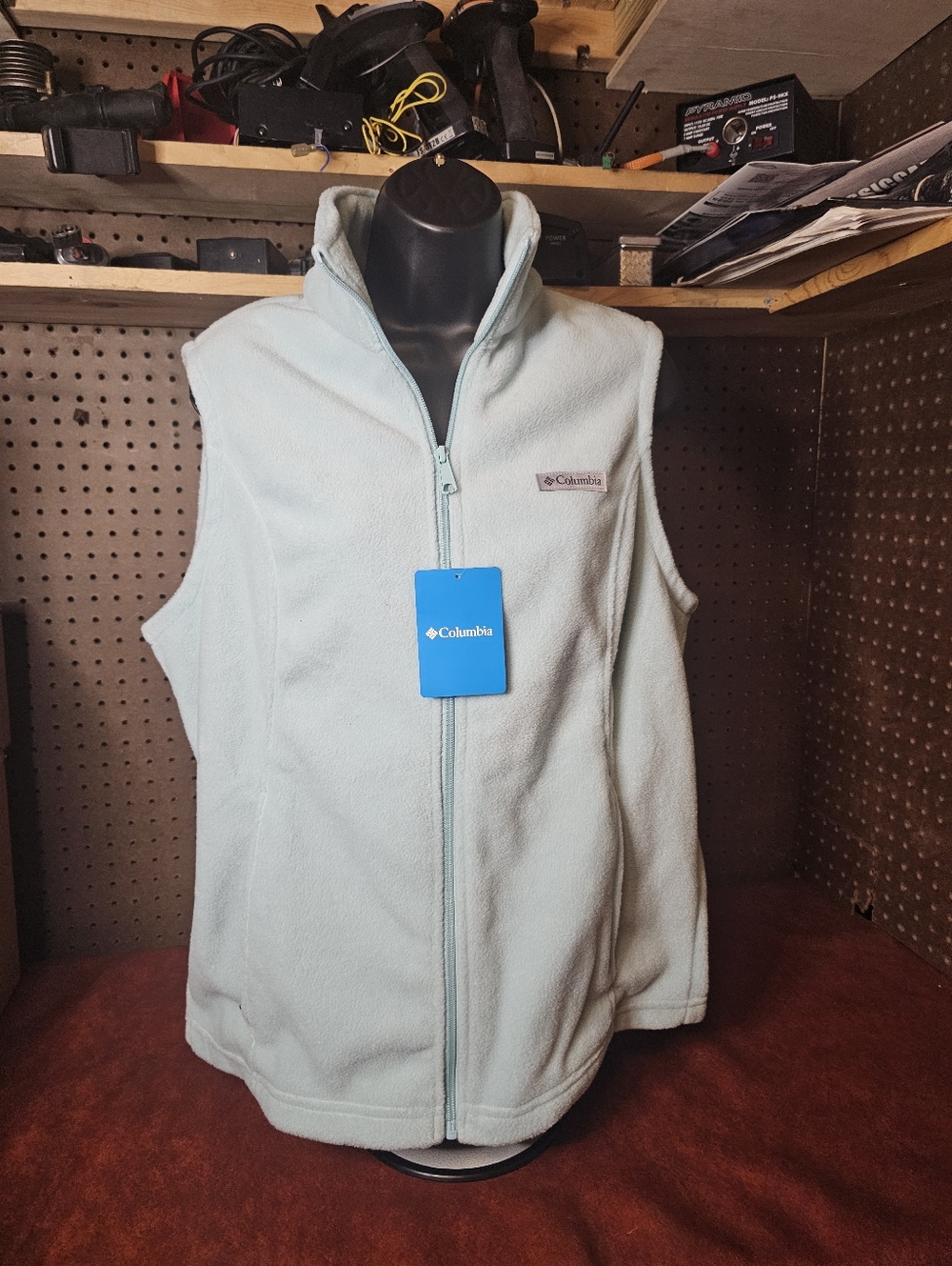 Columbia Mint Green Full-Zip Fleece Vest New With Tags Size Lg